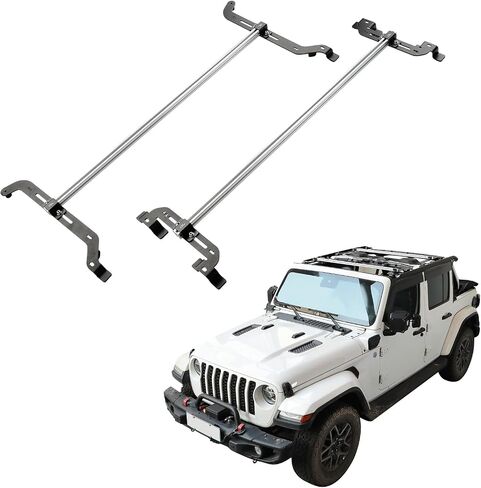 قضبان متقاطعة لحامل السقف من JOYTUTUS متوافقة مع 2018-2025 Wrangler JL (فقط لأربعة أبواب ناعمة أو علوية)، قضبان شحن على السطح بسعة 600 رطل in Kuwait