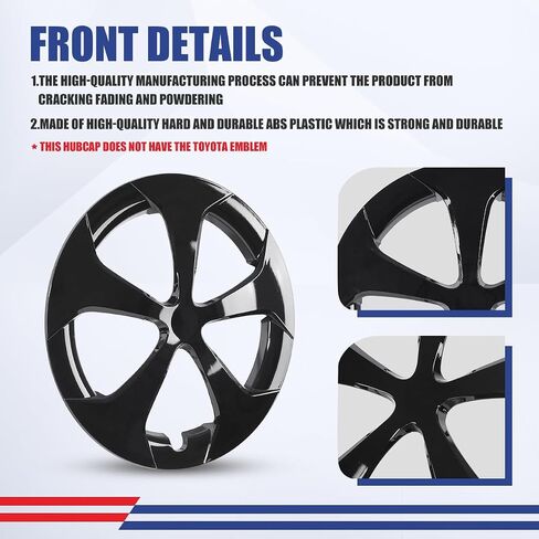 NIXON OFFROAD 15 Inch Hubcaps for Toyota Prius 2010-2015 [Only Fit Aluminium Alloy Wheel] Wheel Rim Cover (Set of 4) ABS+PC Hub Caps Replacement for Car (Lacquer, 5129Style) in Saudi Arabia