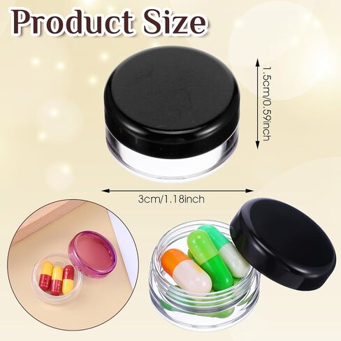 7Pcs Small Pill Case Portable Travel Containers Mini Travel Pill Container Compact Daily Storage Boxes Suitable Wallets Pockets Handbags Transparent Black Purple Orange Blue Yellow Pink in Saudi Arabia