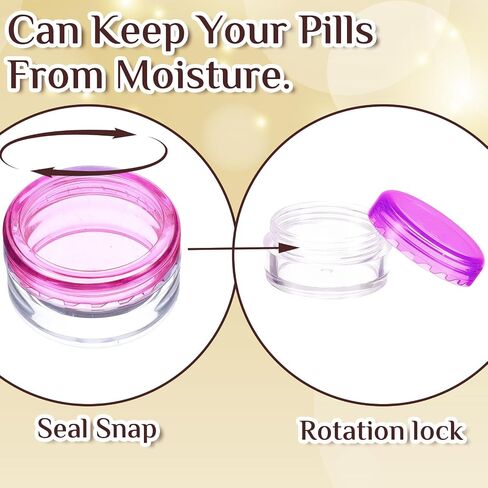 7Pcs Small Pill Case Portable Travel Containers Mini Travel Pill Container Compact Daily Storage Boxes Suitable Wallets Pockets Handbags Transparent Black Purple Orange Blue Yellow Pink in Saudi Arabia