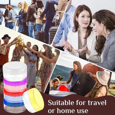 7Pcs Small Pill Case Portable Travel Containers Mini Travel Pill Container Compact Daily Storage Boxes Suitable Wallets Pockets Handbags Transparent Black Purple Orange Blue Yellow Pink in Saudi Arabia