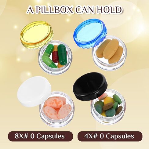 7Pcs Small Pill Case Portable Travel Containers Mini Travel Pill Container Compact Daily Storage Boxes Suitable Wallets Pockets Handbags Transparent Black Purple Orange Blue Yellow Pink in Saudi Arabia
