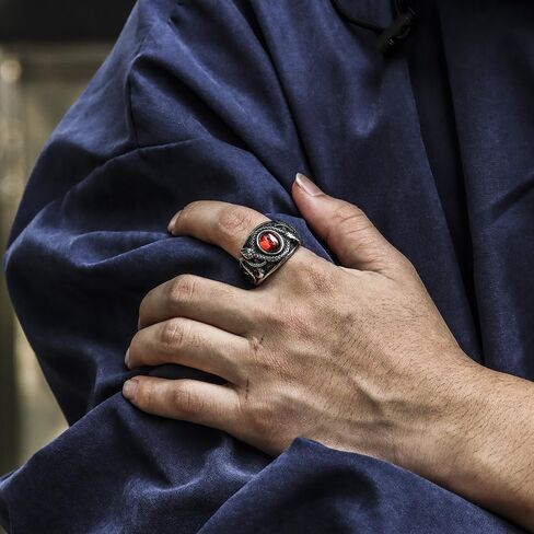 Double-Headed Snake Stainless Steel Ring – Unique Rebirth & Renewal Symbol, Masculine Jewelry with Durable Stainless Steel Construction, Unisex Accessory Size 7-13 in Saudi Arabia