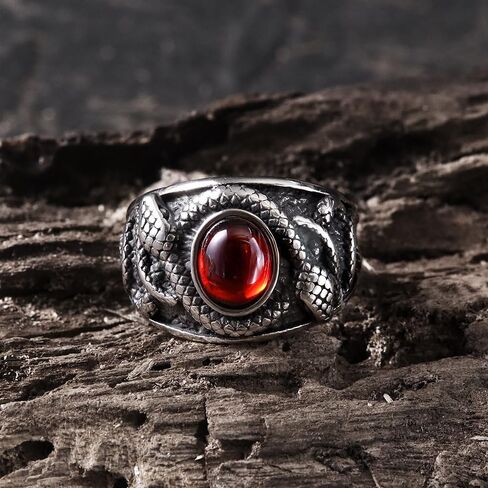 Double-Headed Snake Stainless Steel Ring – Unique Rebirth & Renewal Symbol, Masculine Jewelry with Durable Stainless Steel Construction, Unisex Accessory Size 7-13 in Saudi Arabia