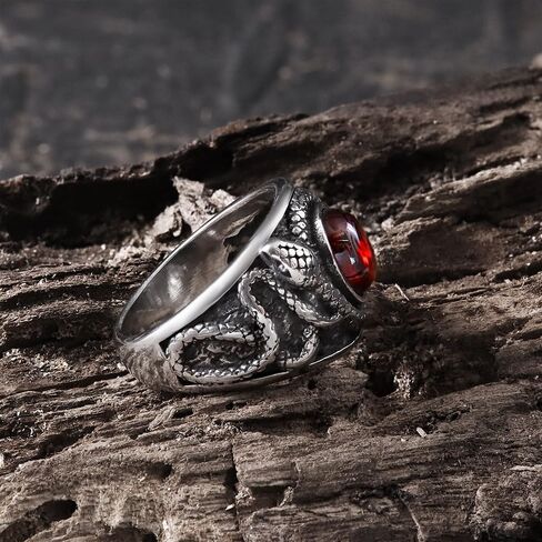 Double-Headed Snake Stainless Steel Ring – Unique Rebirth & Renewal Symbol, Masculine Jewelry with Durable Stainless Steel Construction, Unisex Accessory Size 7-13 in Saudi Arabia