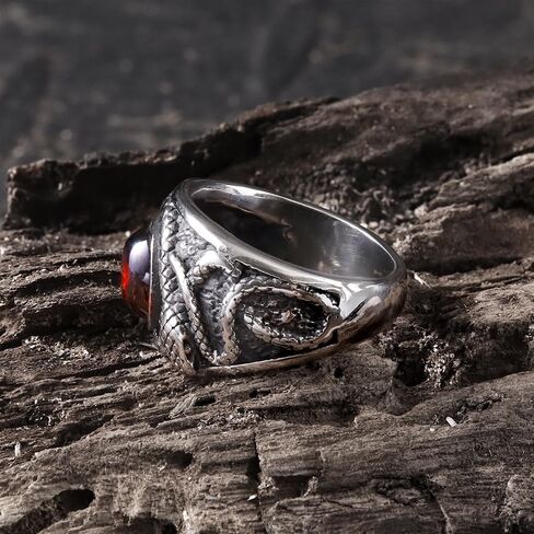 Double-Headed Snake Stainless Steel Ring – Unique Rebirth & Renewal Symbol, Masculine Jewelry with Durable Stainless Steel Construction, Unisex Accessory Size 7-13 in Saudi Arabia