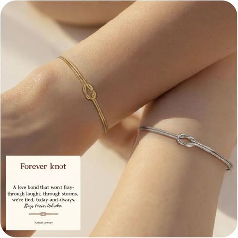 Matching Couple Bracelets – Infinity Promise Love Knot BFF Bracelets for Women & Men, Hypoallergenic Non-Tarnish Friendship Jewelry, Bestie Gifts, Forever Relationship Jewelry for Her/Him in Saudi Arabia