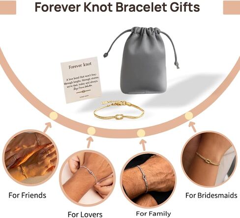 Matching Couple Bracelets – Infinity Promise Love Knot BFF Bracelets for Women & Men, Hypoallergenic Non-Tarnish Friendship Jewelry, Bestie Gifts, Forever Relationship Jewelry for Her/Him in Saudi Arabia