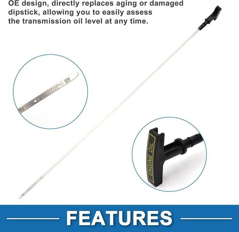 Engine Oil Dipstick Oil Level Dip Stick Double Hole Indicator for Ford Escort 2.0L 1998-2003 Plastic Metal Black Silver Tone in Saudi Arabia