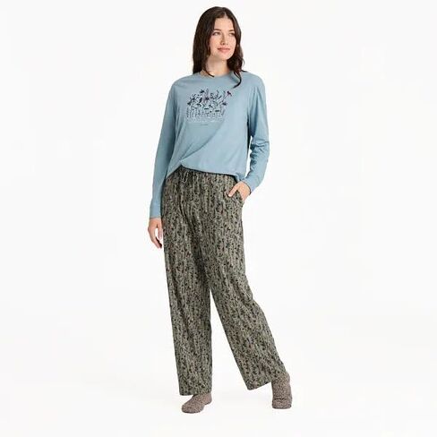 Life is Good. Women's Cardinal Winter Snuggle Up Sleep Pant, Moss Green in Saudi Arabia