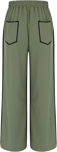 Womens Barrel Wide Leg Pants, Plus Size Drawstring Waist Sweatpants, 2025 Fall Casual Beach Palazzo Trousers with Pockets in Saudi Arabia