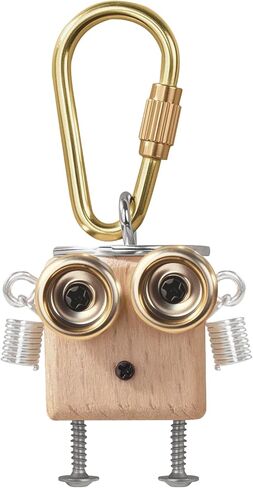 Handmade Wooden Punk Robot Keychain - Cute Keychain with Sturdy key Ring, Funny Key Chain for Sister Birthday Gifts in Saudi Arabia
