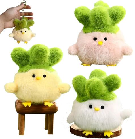 Cartoon Chick Cute Plush Keychain Apply to Car Key Backpack charms Women Handbag Wallet Pendants Decoration in Saudi Arabia