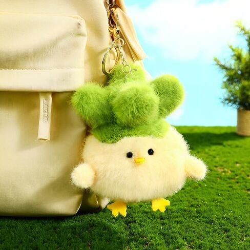 Cartoon Chick Cute Plush Keychain Apply to Car Key Backpack charms Women Handbag Wallet Pendants Decoration in Saudi Arabia