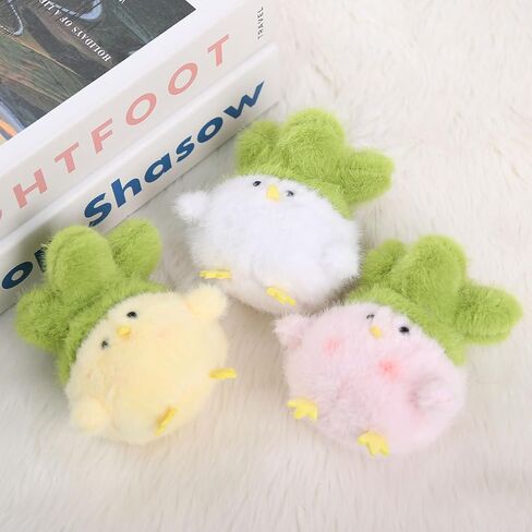 Cartoon Chick Cute Plush Keychain Apply to Car Key Backpack charms Women Handbag Wallet Pendants Decoration in Saudi Arabia