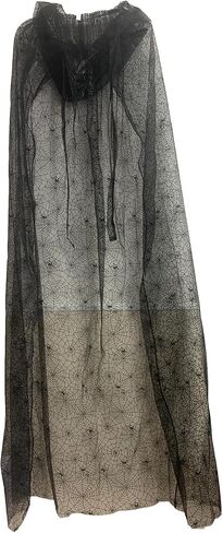 Whongkidz Witch Halloween Costume Cape Black Spider Web for Women Adult Cloak in Saudi Arabia