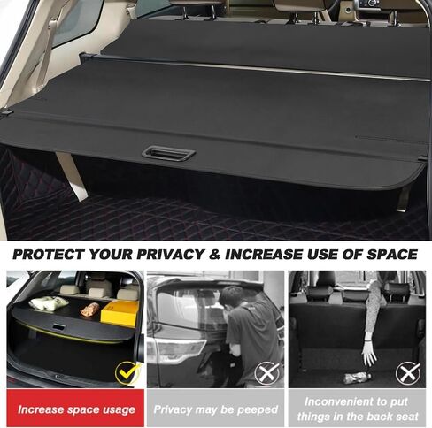 غطاء البضائع AUXMART يناسب 2006 2007 2008 2009 2010 2011 2012 Toyota Rav4 غطاء صندوق السيارة مضاد للسرقة قابل للسحب غطاء أمان أسود in Kuwait