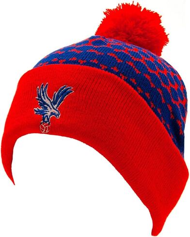FOCO Crystal Palace FC Ski Cuff Knit Beanie Bobble Hat أسود، أسود، مقاس واحد in Saudi Arabia