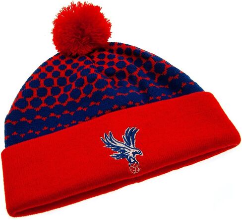 FOCO Crystal Palace FC Ski Cuff Knit Beanie Bobble Hat أسود، أسود، مقاس واحد in Saudi Arabia