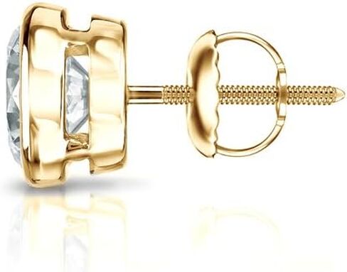 حلق ألماس دائري من Diamond Wish من الذهب عيار 18 قيراطًا (0.08 قيراط، جيد، SI1-SI2) مجموعة إطار، ظهر لولبي in Kuwait