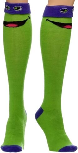 Bioworld Teenage Mutant Ninja Turtles Donatello Knee High Socks with Mask in Saudi Arabia