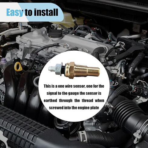 Universal Engine Coolant Temperature Sensor, 1/8 Npt Brass Water/Oil Temp Sensor, Electrical Sender Transmission Sensor Unit for Most Cars in Saudi Arabia