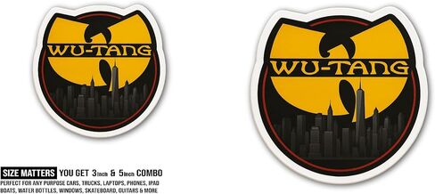 2 (Pieces) 3" and 5" W@U-Tang Sticker, Waterproof Vinyl Decals for Many Purpose Like Cars, Trucks, Laptops, Phones, Windows and More in Saudi Arabia