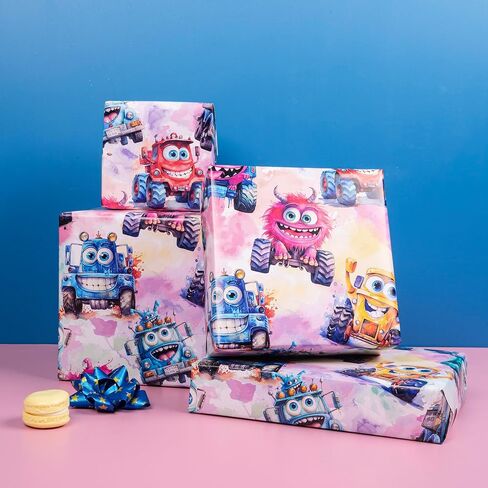 Vnaaem Cat Birthday Wrapping Paper for Girls Kids - Colorful Gift Wrap for Holiday Party Baby Shower Wedding Birthday, 19.6 X 27.8Inch Per Sheet(6 Sheets) in Saudi Arabia