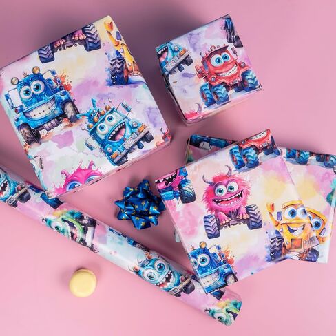 Vnaaem Cat Birthday Wrapping Paper for Girls Kids - Colorful Gift Wrap for Holiday Party Baby Shower Wedding Birthday, 19.6 X 27.8Inch Per Sheet(6 Sheets) in Saudi Arabia
