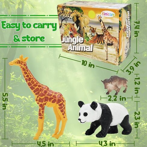 24Pcs Jumbo Safari & Zoo Animals Figures, Realistic Plastic Animal Toys Set for Kids 1 2 3, Lion, Elephant, Perfect for Play, Education, Baby Shower Decor,Party Supplies Cake Topper in Saudi Arabia