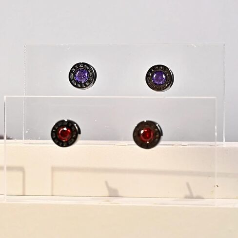 Immobird Black Stud Earrings 925 Sterling Silver Ear Post with Colorful CZ Hypoallergenic Earrings for Men and Women Roman Numerals in Saudi Arabia