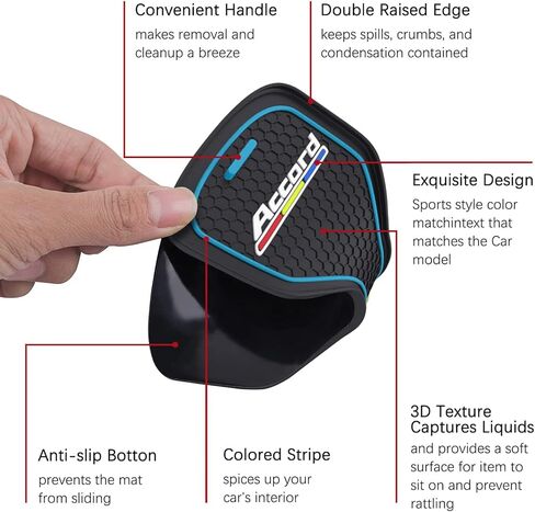 Honda Accord Accessories,Car Cup Holder Coaster for Honda Accord, Waterproof Cup Holder Coasters, Anti-Slip Car Cup Holder Mat for Honda Accord, Fit for Honda Accord Model Years 2018-2022(Blue in Kuwait