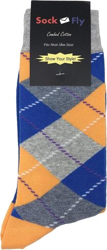 Argyle فستان الجوارب مضحك الجدة مجنون متعة تصميم الرجال حجم 8-12 القطن طاقم غير رسمي ملون غير تقليدي هدية للرجال in Saudi Arabia