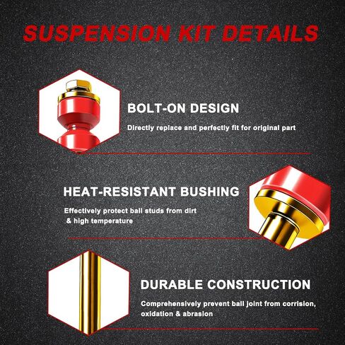 K80631 Sway Bar Stabilizer Link Kit متوافق مع كاديلاك إسكاليد 1999-2006، لسيلفرادو لـ Avalanche 2002-2006، لـ Express 2003-2005، لـ Hummer H2 2003-2009 مجموعة وصلات التعليق in Saudi Arabia