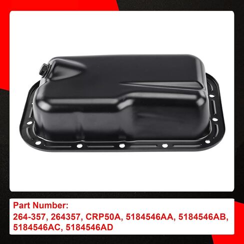 264-357 Lower Engine Oil Pan with Drain Plug Compatible with Dodge Charger Challenger Jeep Wrangler JK Chrysler 300 2011-2020 Replace 5184546AC in Saudi Arabia