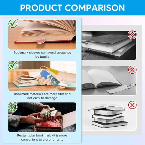 50 Sets Sublimation Blank Bookmarks Double Sided with Colorful Sleeves Tassels,Clear Bookmark and Self-Sealing Bags,Heat Transfer Metal Aluminum DIY Bookmark with Hole in Saudi Arabia