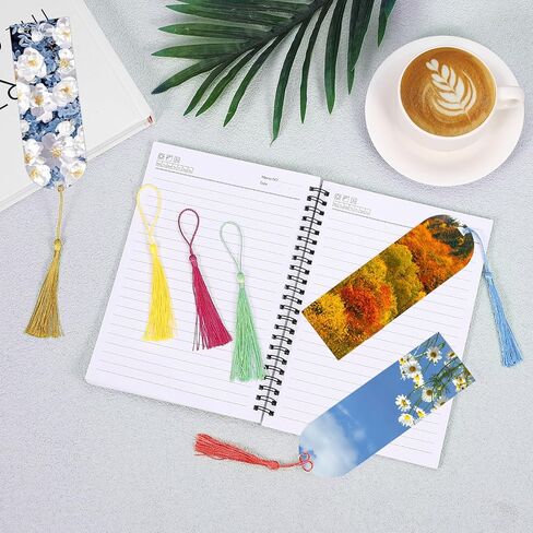 50 Sets Sublimation Blank Bookmarks Double Sided with Colorful Sleeves Tassels,Clear Bookmark and Self-Sealing Bags,Heat Transfer Metal Aluminum DIY Bookmark with Hole in Saudi Arabia