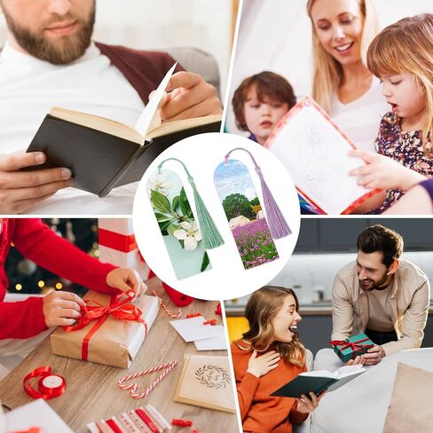 50 Sets Sublimation Blank Bookmarks Double Sided with Colorful Sleeves Tassels,Clear Bookmark and Self-Sealing Bags,Heat Transfer Metal Aluminum DIY Bookmark with Hole in Saudi Arabia