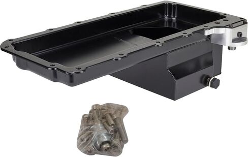 1 PC SHLPDFM Black Turbo LS Swap Conversion Low Profile Oil Pan 10 AN 90 Degree Turbo Drain OEM Filter Location in Saudi Arabia