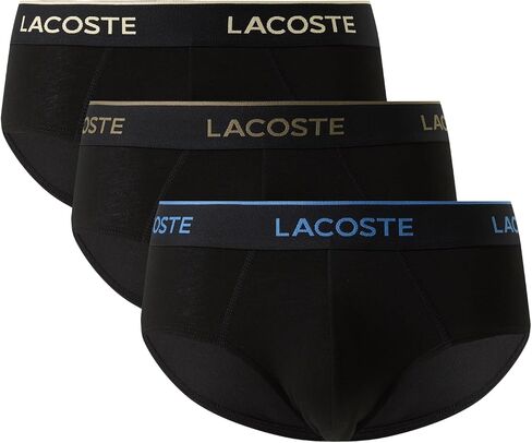Lacoste mens Cotton Stretch Essentials Briefs, 3-pack (Amazon Exclusives) in Saudi Arabia