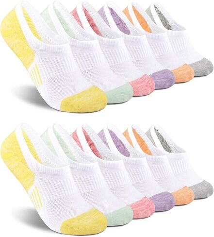 No Show Socks Womens Casual Low Cut Invisible Cotton Socks Cushioned Athletic Running Ankle Sock 6 Pairs in Saudi Arabia