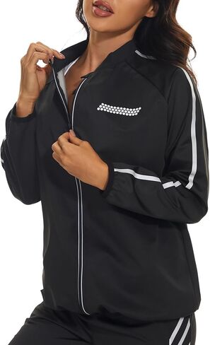 بدلة الساونا العرقية من لازاو للنساء للتمارين الرياضية وأكمام طويلة وسترة تنحيف الجسم للنساء والجري وممارسة الرياضة في صالة الألعاب الرياضية in Kuwait