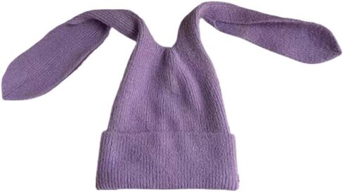 YEKEYI Long Ears Funny Hat Knit Beanie Hats Cute Bunny Winter Cap Warm Knit Rabbit Skull Cap in Saudi Arabia