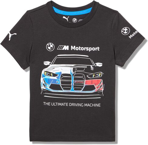تي شيرت بوما للأطفال من الجنسين برسومات BMW M Motorsport، لون أسود Car AH25 in Saudi Arabia