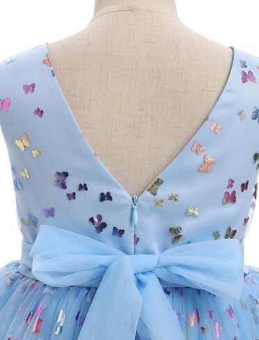 IDOPIP Toddler Baby Girls Sequin Butterfly Tutu Dress Princess Birthday Party Pageant Flower Girl Wedding V-Backless Dresses in Saudi Arabia
