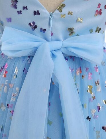 IDOPIP Toddler Baby Girls Sequin Butterfly Tutu Dress Princess Birthday Party Pageant Flower Girl Wedding V-Backless Dresses in Saudi Arabia