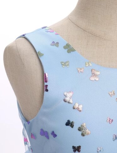 IDOPIP Toddler Baby Girls Sequin Butterfly Tutu Dress Princess Birthday Party Pageant Flower Girl Wedding V-Backless Dresses in Saudi Arabia