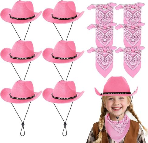 12 Pack Brown Cowboy Hats with Red Bandanas, Western Cowboy Set for Halloween Cosplay Birthday Themed Party Dress Up in Saudi Arabia