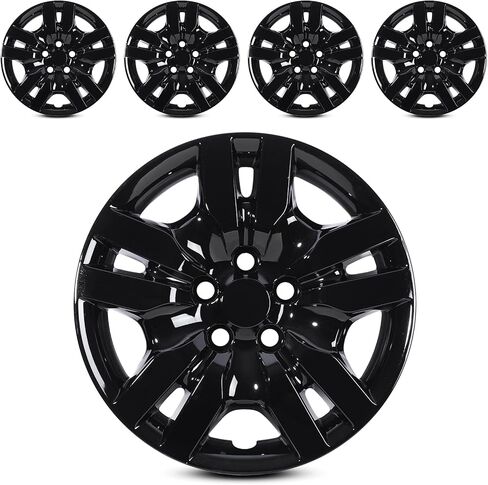 AUTOWIKI 16" Hubcaps لـ 2007-2012 Nissan Altima 2008-2009 Nissan Altima Coupe مظهر أنيق بمسامير تركيب مادة بلاستيكية PP بديلة OE أغطية محور 16 بوصة طلاء أسود 4 عبوات، 40315-ZN60A in Kuwait