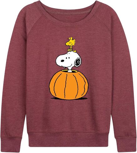 HYBRID APPAREL - Peanuts - Snoopy Woodstock Pumpkin - Women's Lightweight French Terry Pullover in Saudi Arabia